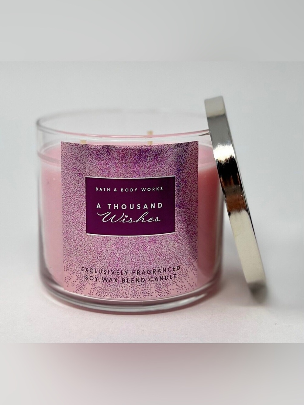 Bath & Body Works A Thousand Wishes Pink Scented Candle - Pink & Purple Label